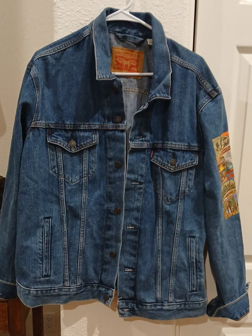 Levi's Blue Denim Trucker Jacket with Sleeve Patch